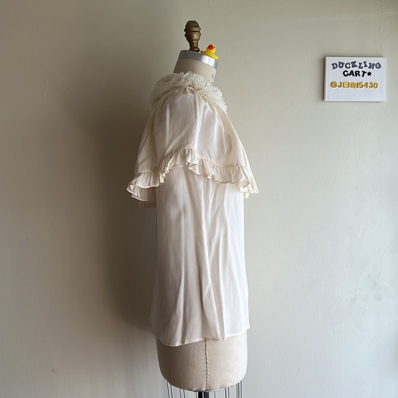 NEW Anthropologie Mise En Scene by Ruffian Mascarpone Silk Blouse SZ-4 - Picture 5 of 14